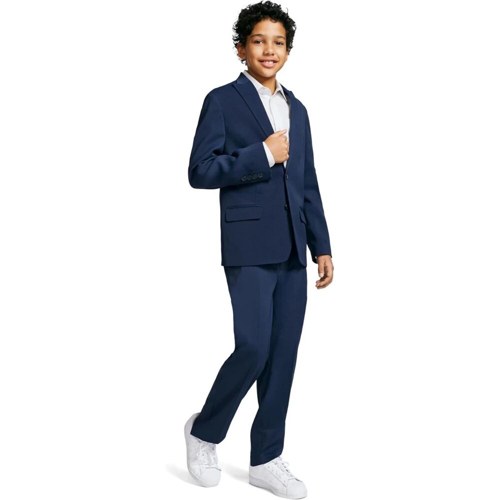 Calvin Klein Boys Navy 2-Piece Suit Size 16 Regular SLIM FIT